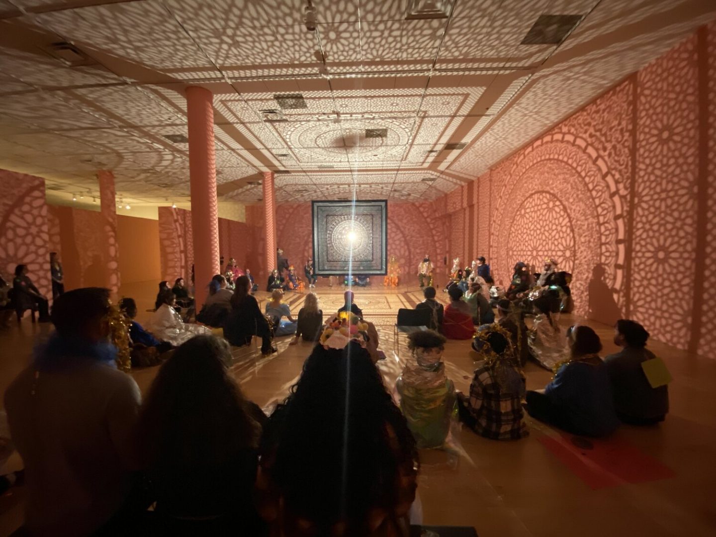 Edgar Fábian Frías 6 Holographic Space & Time Ceremony, 2019 at Philbrook Museum, photo by Rachel Ann Dennis