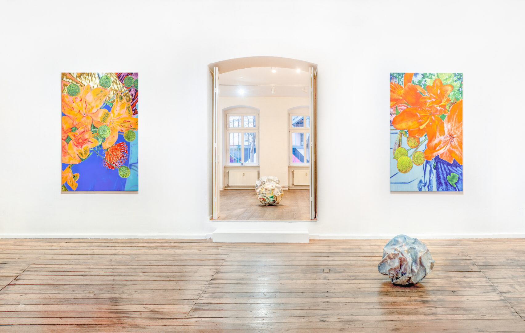 Installation shot, Peering at the edge of daydreams, Kristin Hjellegjerde Gallery, Berlin, Germany, 2023